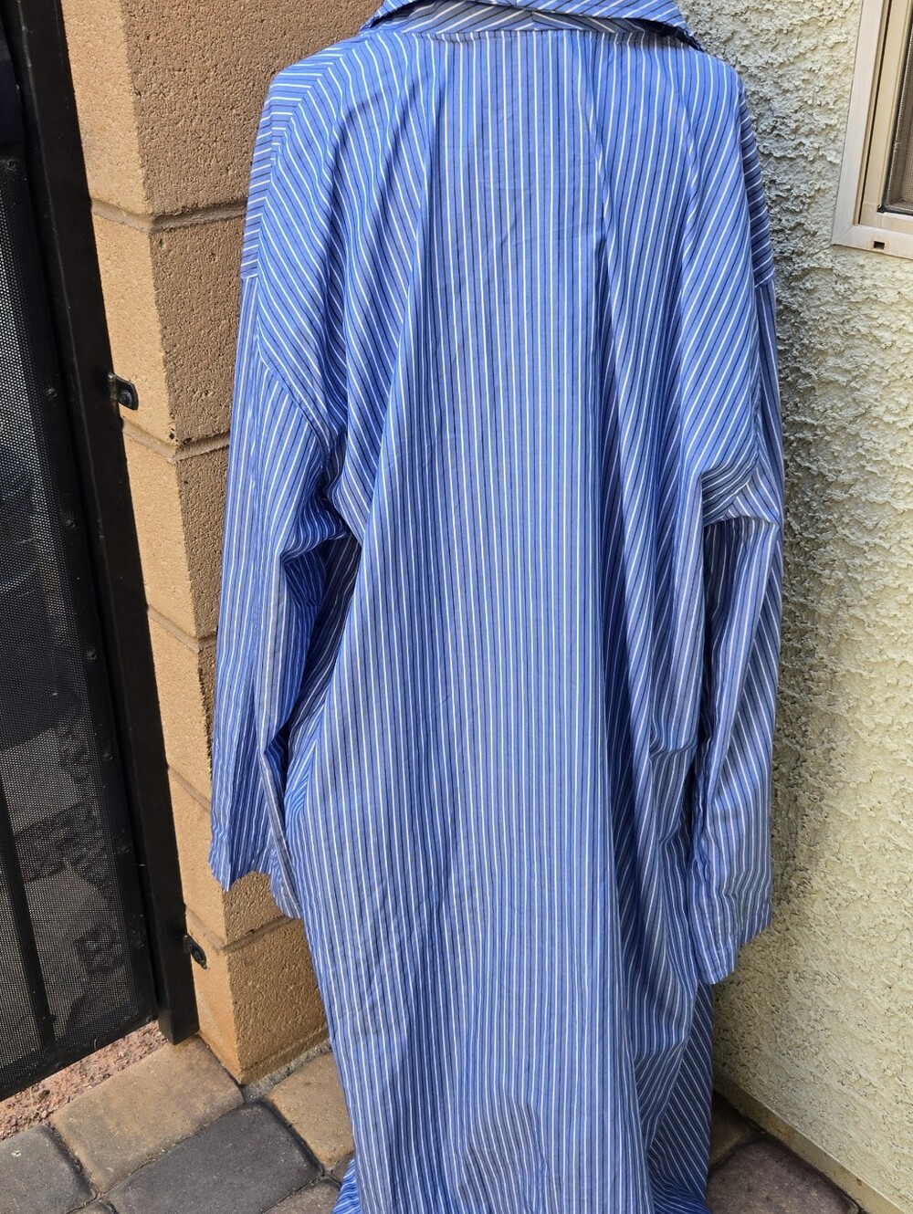 Polo Ralph Lauren Blue Striped Women’s Long Cotton Robe - Picture 4 of 6